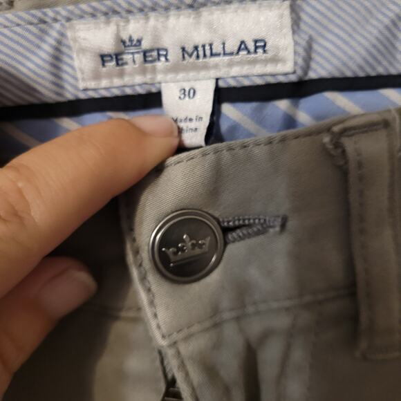 Peter Millar Straight Leg Pants Mens 30 Grey Mid Rise Pull On Pocket Stretch - Picture 3 of 8